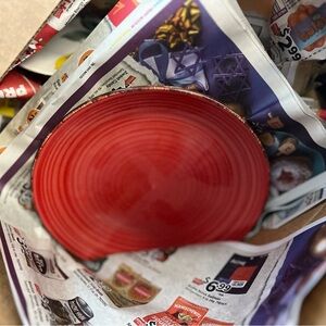 Bold Red Decorative Plate 12”